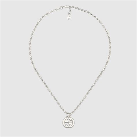 925 Sterling Silver Interlocking G Pendant Necklace .